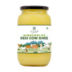 Natural Himachal A2 Desi Cow By Jivika Naturals | Good Source Of Vitamin A & Healthy Desi Ghee Perfect For Dishes | (500ml) 16.9 Ounce | Jar Pack