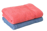 Fash Home International Quick Dry Star Border Bath Towel 1000 Gsm | Soft & Absorbent Solid Bath Towel Lightweight & Skin-Friendly Towel For Everyday Use (2 Pcs) - Deep Blue & Red