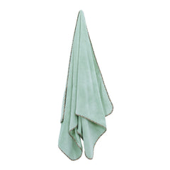 Spread Spain Microfiber Bath Towel 1200 Gsm | Extra Soft Plush & High Absorbent Bath Towel For Men & Women - Ivory & Olive (Pack Of 2)