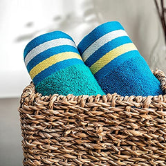 Ddecor Cotton Hand Towel 400gsm (Blue)- Pack Of 2