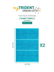 Mytrident Hand Towel Urban Comfort 400 Gsm | 100% Cotton Bath Towel (Tiffany Teal)- Pack Of 2