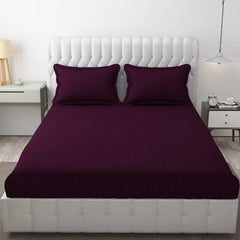 Wrinkle Resistant King Size Bedsheet With 2 Pillow Cover - 108 X 108 Inches, Wine | Smooth, Breathable, Comfortable Double Bedsheet