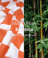 Thirsty Towel By Doctor Towels Bamboo Bath Towel 460 Gsm | Citrus Checkered Design | Herringbone Weave Fabric (Citrus Checkered)