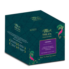 TGL Co. Geisha Green Tea - Pack Of 4 X 32gm, 1.1 Ounce Each, 64 Pyramid Tea Bags | Improves Bone Health, Immunity Booster - Medium Caffeine