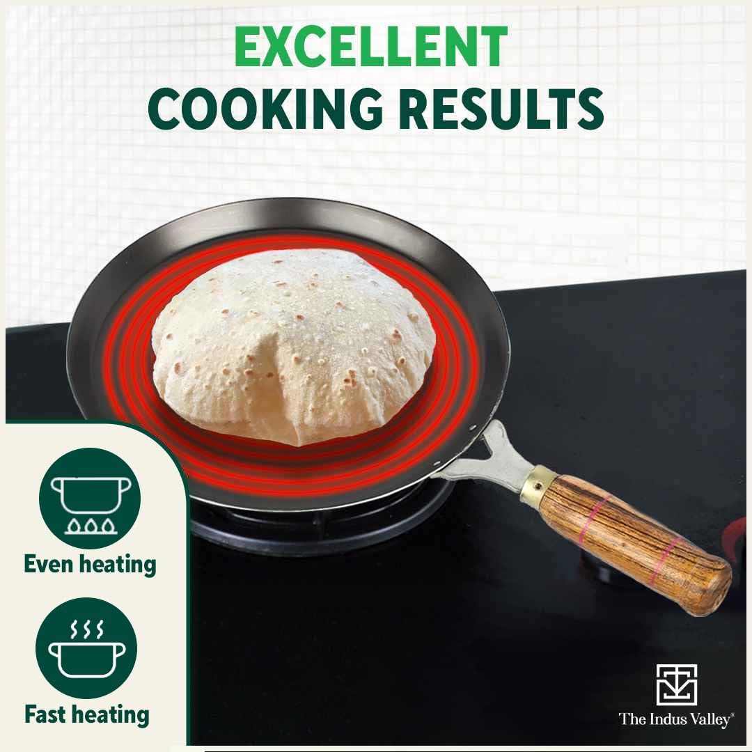 Pre-Seasoned Black Iron Cookware Set + Free Tadka Pan 16.4 Cm - Kadai 25 Cm, 2 Liters + Tawa 26 Cm | Kitchen Cooking Combo Pots & Pans Set Of 3 Pcs - Naturally Nonstick Pre-Seasoned Black Iron Cookware Set + Free Tadka Pan 16.4 Cm - Kadai 25 Cm, 2 Liters + Tawa 26 Cm | Kitchen Cooking Combo Pots & Pans Set Of 3 Pcs - Naturally Nonstick