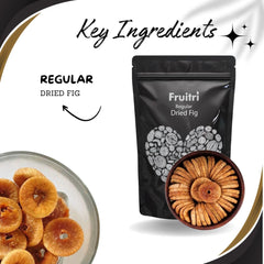 Premium Regular Sun Dried Fig By Fruitri 200gm, | Vacuumed Pack Afghani Anjeer, Medium Size Anjeer Pack | 7.0 Ounce