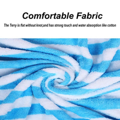 Homecloud Ultra Soft 300 Gsm Bath Towel Set | 3x Softer Than Cotton Towels Strip Skyblue | Highly Absorbent & Ultra Fast Dry | Set Of 2 (1 Bath + 1 Face Towel)