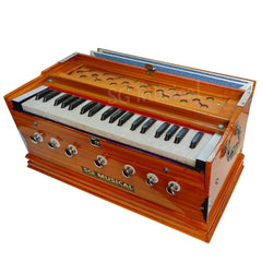 Musical Instrument Harmonium - 39 Keys, Double Fold Bellow, 7 Stoppers, 440v Tunned, Perfect Octave Range | Compact & Portable Design - Beige Color