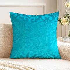 Microfiber Square Pillow Cushion For Sofa & Bed, Sky-Blue - 24 X 24 Inch | Soft, Fluffy For Comfort & Back Support | Breathable, Washable | Premium Velvet Outer Cover With Zip - Set Of 1