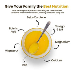 100% Natural A2 Gir Cow Desi Ghee By Shree Aanantam | Bilona Method Curd-Churned Pure A2 Desi Ghee For Bones Health | (500ml) 16.9 Ounce | Jar Pack