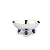 Silver Stainless Steel Serving Bowl With Legs - Medium, Poppy Series | Multipurpose Serving Bowl - Premium Gift Collection | Serve Ware & Tableware