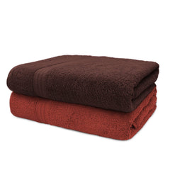 Sassoon Anatolia 100% Cotton Xl Bath Towel 1000 Gsm | Extra Soft, Quick Drying & Super Absorbent Bath Towel (Rust & Cocoa) - 2 Piece