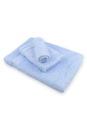 Ramraj Cotton Bamboo Terry Bath, Hand & Face Towel 850 Gsm | Quick Dry & Anti Microbial Combo Towel (Light Blue) - Set Of 3