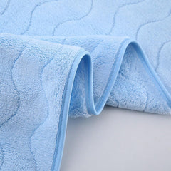 HomeCloud Microfiber Soft & Fuffy Bath & Face Towel 400 Gsm With Hanging Loop | 3x Softer Than Cotton Towels | Highly Absorbent Set Of 2 (Waves SkyBlue)