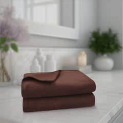 Sassoon Venir Microfiber 2 Piece Hand Towels 450 Gsm | Absorbent & Quick Dry Multipurpose Hand Towels (Cocoa)