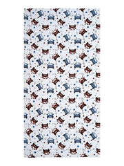 Mafatlal Coo Coo 100% Cotton Kids Bath Towel 250 Gsm | Soft, Lightweight & Quick-Dry Fun Cartoon Print Towel (Blue) - 1 Pcs