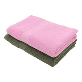 PatPug 100% Indian Ultra Soft Cotton 450 Gsm Bath Towel Large Bath Towel | Highly Absorbent Quick Drying Durable Towel For Men, Women & Kids (Olive Green & Baby Pink)