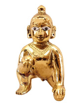Ashtadhatu Laddu Gopal Idol, Thakur Ji, Bal Gopal, Gold, Brass, Size - No. 0, Traditional Style, Handmade Idol, Janmashtami Special Statue, For Home Temple, All Occasion Statue
