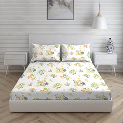 Cotton Bedsheet For King Size With Pillow Cover Set - 108x108 Inches, White | Breathable & Light Weight, All Season Comfort-Ideal For Daily Use & Gifting Bedsheet