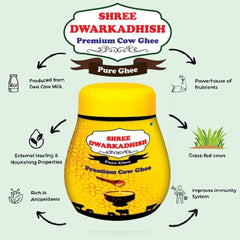 Premium Desi Cow Ghee By Shree Dwarkadhish | Rich In Nutrients & Healthy Desi Cow Ghee Good For Baking | (1 Litr) 33.8 Ounce | Jar Pack