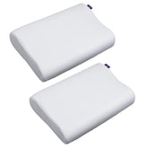 Ultimate Cervical Neck Pillow For Pain Relief Sleep, White Pillow | Improves Posture & Spinal Alignment | Neck Cushion With Ultra Responsive Memory Foam & Skin Friendly Cover - Pack Of 2