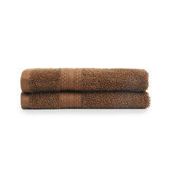 Livspace Paleto Collection Hand Towel 400 Gsm | 100% Cotton, Solid Dyed, Hand Towel Super Soft Absorbent (Chocolate) Set Of 2