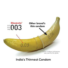 Okamoto Condom | Ultra Thin Condoms For Men | Thinnest Premium Snug Fit Condoms | 0.03 Mm Thin |