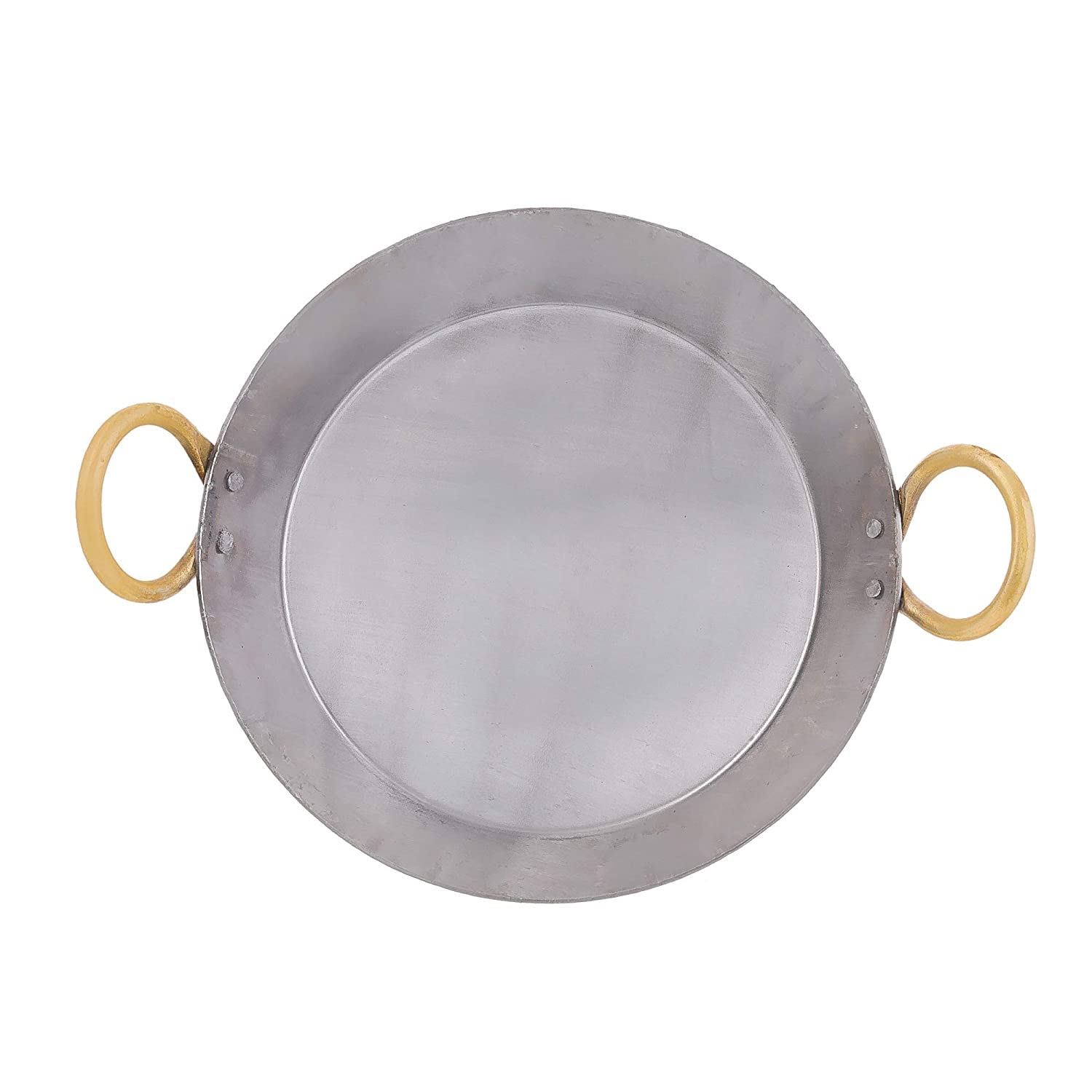 Iron Flat Kadai + 1 Wooden Spatula Free | Tai Or Fry Pan Or Tai For Making Jalebis, Dal Tadka, Tavi For Kitchen & Cooking Use, 11 Inches Iron Flat Kadai + 1 Wooden Spatula Free | Tai Or Fry Pan Or Tai For Making Jalebis, Dal Tadka, Tavi For Kitchen & Cooking Use, 11 Inches