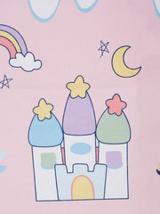 Kids Unicorn Single Bedsheet With 1 Pillow Cover - 55 X 86 Inches, Baby Pink | Durable, Long Lasting Fabric | Soft To Touch And Comfortable