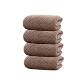 Housse Microfiber Nova Coral Fleece Face Towel 600 Gsm | Ultra Soft Super Absorbent Towels For Gym, Yoga & Beach (Brown) - Pack Of 4