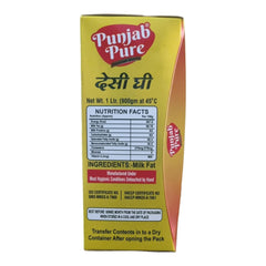 Pure Desi Cow Ghee By Punjabpure | Homemade & Fresh Prepared Using Traditional Method Desi Cow Ghee Good For Chapatis, Parathas | (1 Litre) 33.8 Ounce | Box Pack