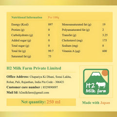 Premium A2 Cow Ghee By H2 Milk Farm | Highly & Nutritious Traditional Bilona Method Cow Ghee Perfect For Cooking | 1 Litre | (250ml * 4) 33.8 Ounce | Jar Pack
