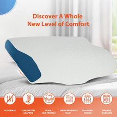 Premium Orthopedic Cool Gel Memory Foam Pillow For Neck Pain Relief, Model - Butterfly | For Head & Shoulder Pain Relief, Use For Head, Back, Neck | Comfortable Pillow - Pack Of 1