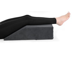 Leg Elevation Pillow, Orthopedic Memory Foam Leg Pillow, Black & Grey Color | For Leg Elevation Sciatica Relief, Varicose Veins, Side Sleepers & Wedge Pillow, Lightweight, Removable Cover