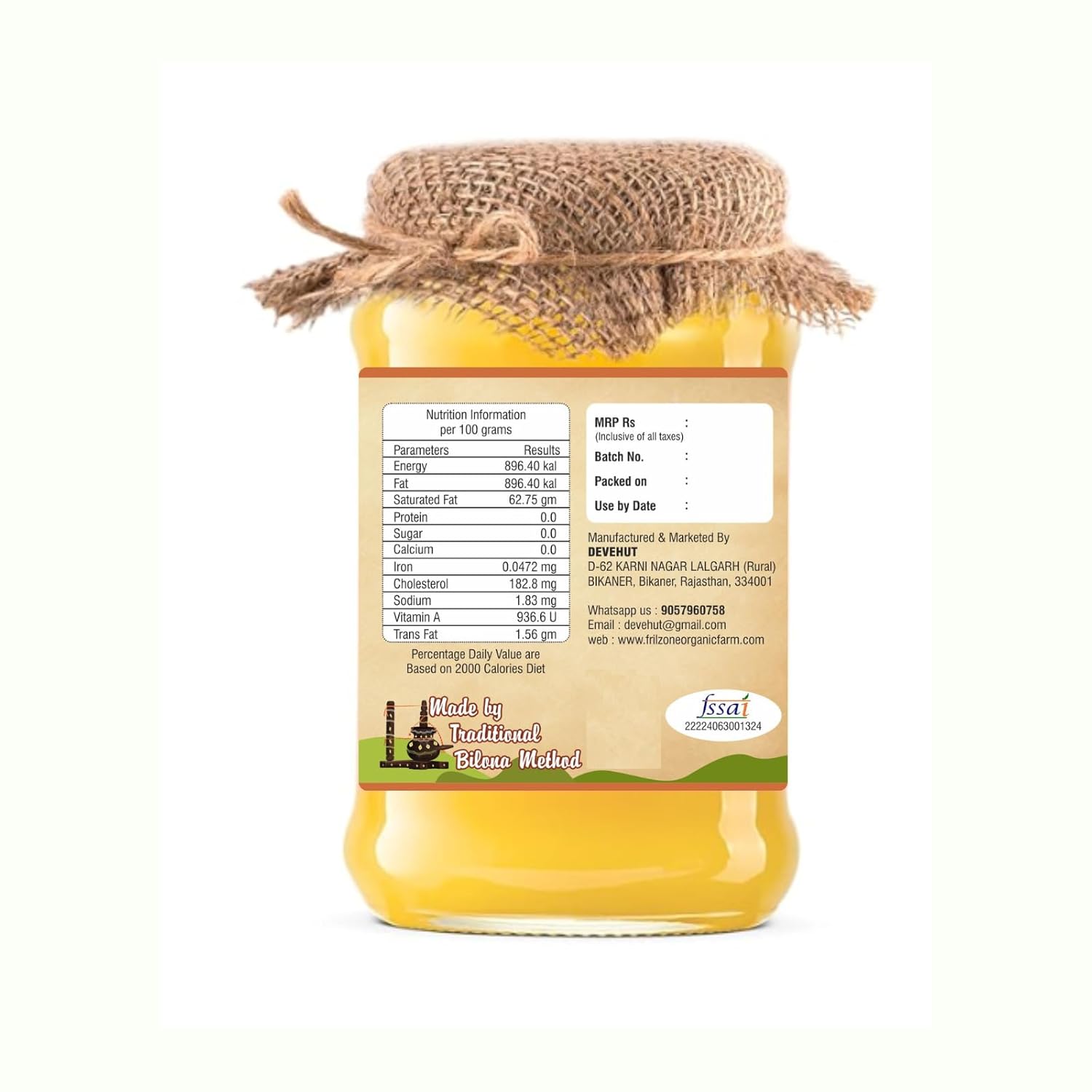 Natural Premium A2 Gir Cow Bilona Ghee With Wooden Spoon By Frilzon | Traditional Bilona Method, Cultured Danedar Desi Homemade Ghee | (1 Litr) 33.8 Ounce | Jar Pack Natural Premium A2 Gir Cow Bilona Ghee With Wooden Spoon By Frilzon | Traditional Bilona Method, Cultured Danedar Desi Homemade Ghee | (1 Litr) 33.8 Ounce | Jar Pack