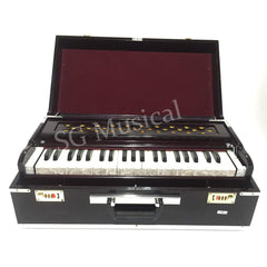 Harmonium With 42-Keys, 9 Stopper, 7 Bellow, Two Reed (Bass-Male), 3.5 Octave, Coupler, Chudidaar With Padded Carry Bag