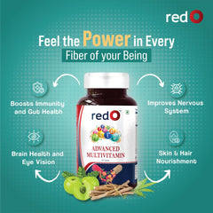 redO Advance Multivitamin For Men , Essential Mineral & Vitamin Blend For Immune Support | 30 Tablets , 50gm 0.1lbs