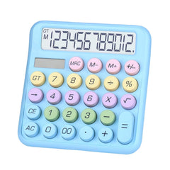 Desktop Calculator, Powered By Batteries (Included) 12 Digit Large LCD Display, Big Buttons Easy To Press, Automatic Sleep, For Office, School, Home. (Blue)
