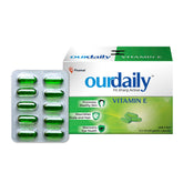 Ourdaily Vitamin E Capsules For Face & Hair By Piramal | 400mg 120 Capsules , 12 Strips , Vitamin E Tablet For Beautiful Glowing Face, Healthly Skin, Hair & Eyes Nutrition | 1000gm 2.2lbs