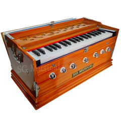 Musical Instrument Harmonium - 7 Stopper, 39 Smooth Conditioned Keys, Double Fold Bellow, Two Reeds (Base- Male) | Tuning 440 Standard Pitch - Compact & Portable Design