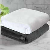 Heelium Bamboo Bath Towel 3x Softer & Quick Drying 400 Gsm (Grey & White)