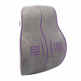 Memory Foam Pillow, Back Support, For Office Chair, Grey - 45 X 41 X 12 Cm | Car Seat Back Support, Velvet Finish, Lightweight, Full Back Support, For Back Pain Relief - Pack Of 1