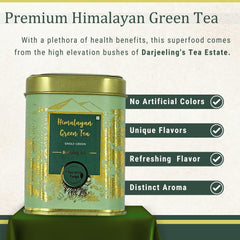 Tea And Twigs Himalayan Darjeeling Green Tea - 50gm, 1.7 Ounce | Rich In Antioxidants, Unique Flavors - Medium Caffeine, No Artificial Colors