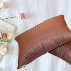Premium Hotel Quality Soft Polyester Blend Fiber Pillow, Brown - 16x24 Inch | Standard Size, Neck Support, Washable, Removable Cover | Bed Pillow, Comfortable Pillow - Set Of 2