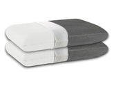 Cooling Gel Memory Foam Pillow, Cervical Pillow, White & Grey, King Size - 24 X16 X 4 Inch | For Relieving Neck & Shoulder Pain With Free Pillow Cover | Stomach Sleepers - Set Of 2