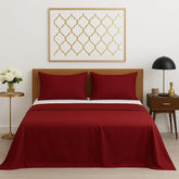 Bedsheets For Double Bed Microfiber Plain Marron Solid Bed Sheet Include Pillow Cover, Ultra Soft - 90 X 100 Inch | Microfiber For A Silky-Smooth Touch & Breathable Comfort