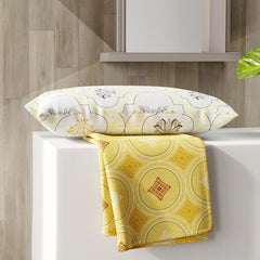 Single Bedsheet With One Pillow Covers Size - 59 X 87 Inches, Yellow | Light Weight & Durable Bedsheet Set - Wrinkle Resistant Beautifully Designed Collection