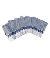 Kuber Industries Cotton Kitchen Towel 250 Gsm - Blue & White (6 Piece)