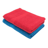 PatPug 100% Indian Ultra Soft Cotton 450 Gsm Bath Towel Large Bath Towel | Highly Absorbent Quick Drying Durable Towel For Men, Women & Kids (Ruby Red & Ocean Blue)