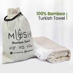 Mush Rayon Derived From Bamboo Large Bath Towel 280 Gsm | Ultra Soft, Absorbent, Light Weight, & Quick Dry Towel For Bath, Travel, Gym, Beach, Pool & Yoga (Beige), 250 Tc